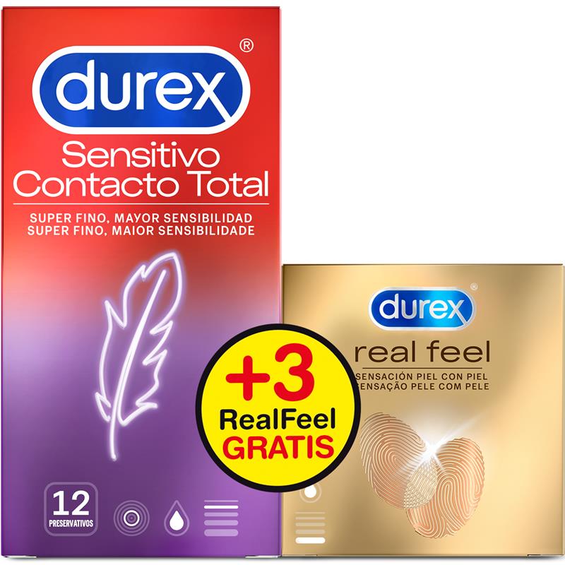 Duplo Preservativos Sensitivo Super Fino 12ud y Real Feel 3ud