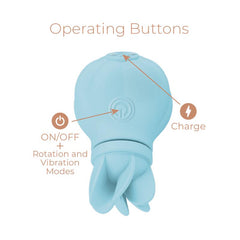 Estimulador Caress Vibracion y Rotacion Light blue