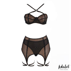 Aria Set Sujetador Tanga Ligero y Ligas