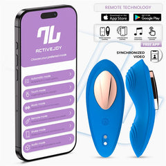 Vibrador de Braguita con APP Silicona Azul