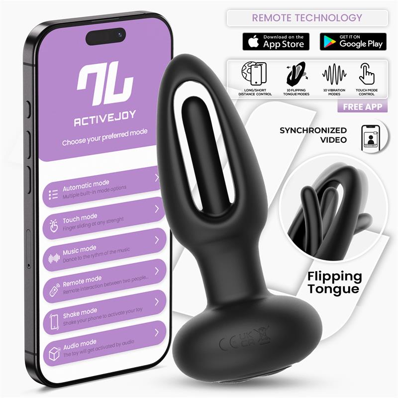 Zack Plug Anal con Flipping Tongue y Vibracion con App
