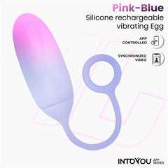 Huevo Silicona Doble Capa con APP Rosa Azul
