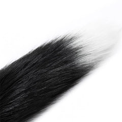 Plug Anal con Cola de Zorro Negro y Blanco