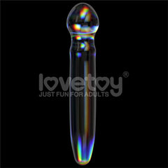 Dildo de Cristal que Brilla en la Oscuridad Twilight Gleam Prism Glass
