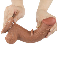 Dildo con Piel Retractil Skin 8 Bronceado