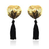 Pezonera de Corazon con Lentejuelas Doradas