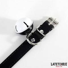Collar con Cascabel Ajustable Negro