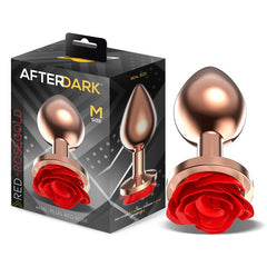 Rose Plug Anal Oro Rosa con Rosa Roja en la Base Talla M