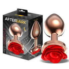 Rose Plug Anal Oro Rosa Base de Rosa Roja Talla L