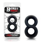Anillo Doble para el Pene 100 Silicona Liquida 2 cm Negro