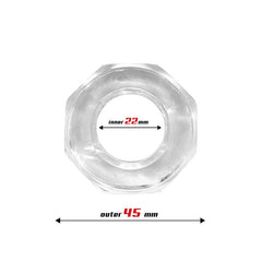 Anillo para el Pene Super Flexible Poligonal 22 cm Transparente