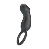 Trae Anillo Vibrador Silicona USB Negro