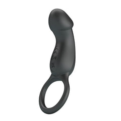 Trae Anillo Vibrador Silicona USB Negro