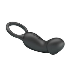 Trae Anillo Vibrador Silicona USB Negro