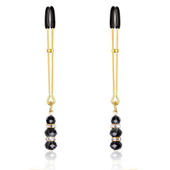 Pinzas para Pezones con Bolas de Cristal Dorado