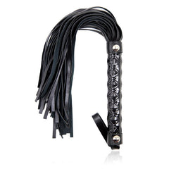 Flogger Patron de Diamante y Mango de Metal 39 cm Negro