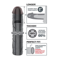 Fantasy X tensions Mega 76 cm Extension de Pene Color Negro