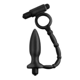 Plug Anal con Cadena y Vibracion Ass Kicker Negro