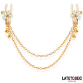 Pinzas para Pezones con Cadena y Flor de Perlas