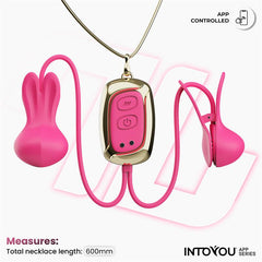 Tickly Pinzas para Pezones con Vibracion Control y Collar con APP