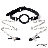 Mordaza de Aro con Pinzas para Pezones