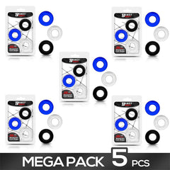 Pack 5 16mm Round Set of 3 Cock Rings 3 Col