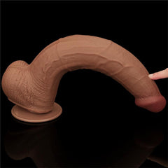 Dildo Dual Density Piel Deslizante Retractil 135