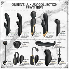Luxury Set Queens 12 Juguetes Negro y Oro 18k
