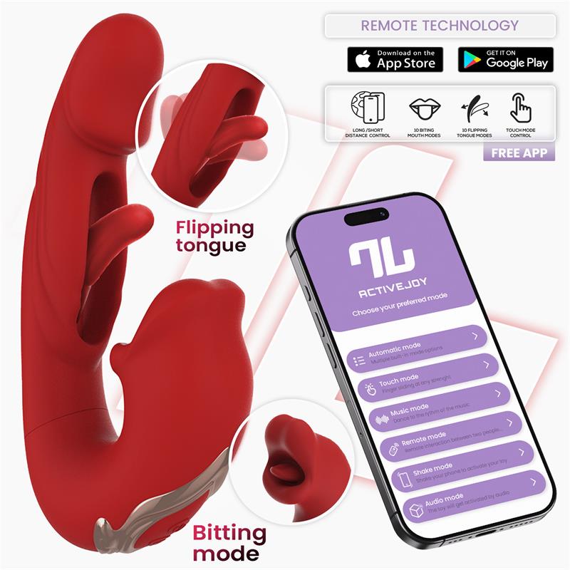 Mouty Vibrador Funcion Mordisqueo y Flipping con App