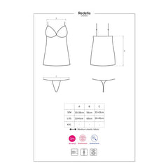 Redella Chemise y Tanga Negro