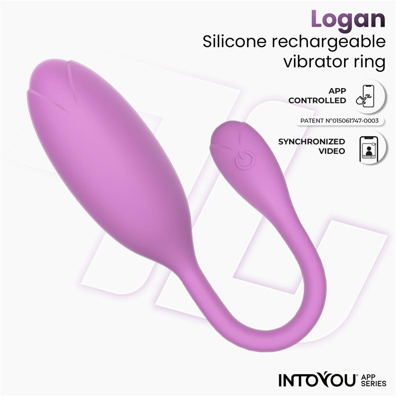 Logan Huevo Vibrador con APP Silicona Unibody Purpura