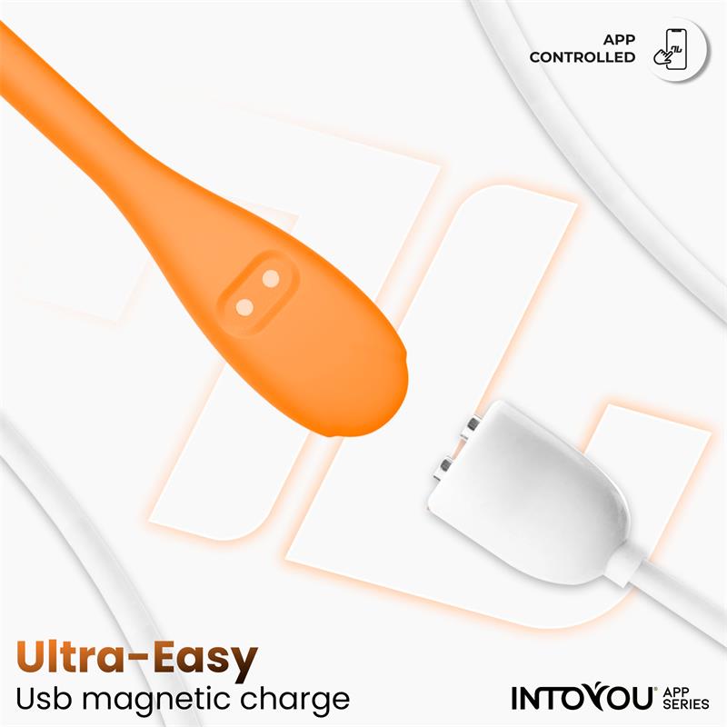 Logan Huevo Vibrador con APP Silicona Unibody Naranja