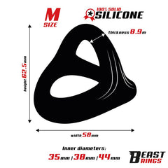 Anillo Triple Silicona Solida 44 38 35mm Talla M