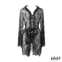 Lucy Peignoir Semi Transparente y Tanga