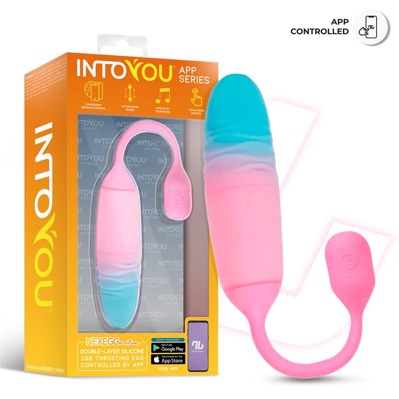NexEgg Motion Huevo Vibrador con Thrusting App Rosa Turquesa