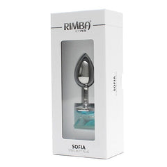 Plug Anal de Metal Sofia con Joya Azul
