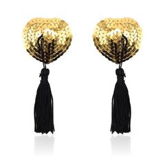 Pezonera de Corazon con Lentejuelas Doradas