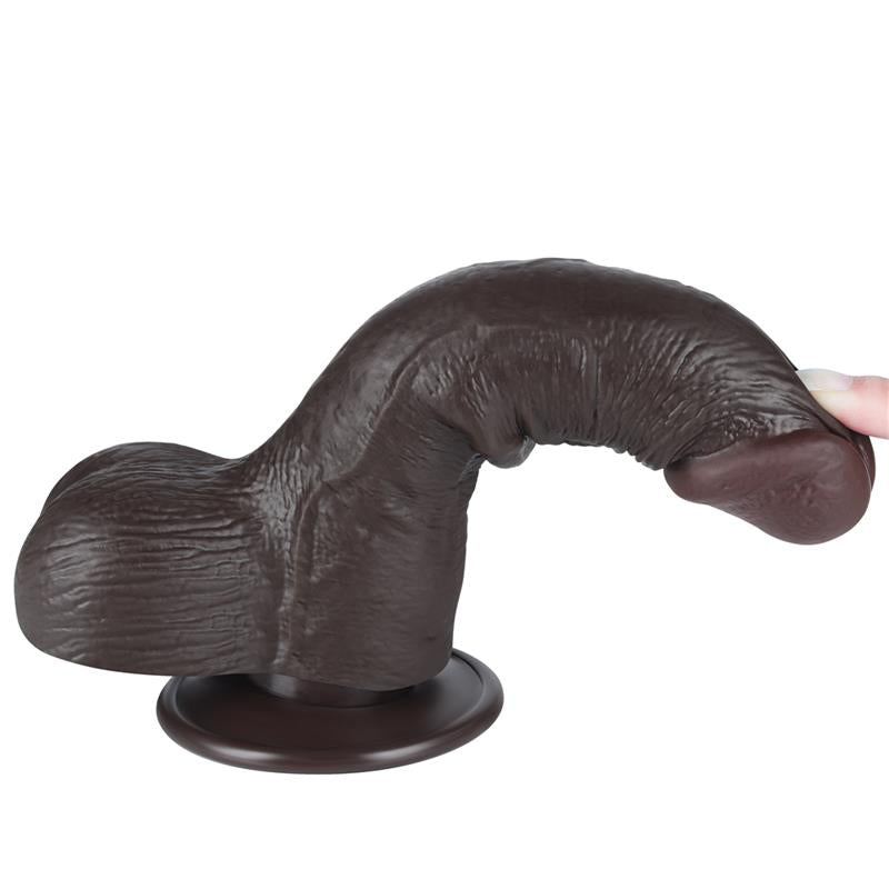 Dildo Dual Layer Piel Deslizante Retractil 75