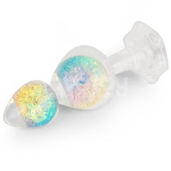 Gemoria Plug Anal de Silicona con Centro de Cristal Multicolor