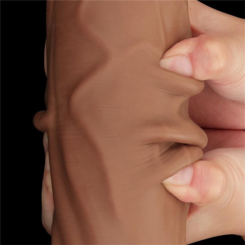 Dildo Dual Density Piel Deslizante Retractil 12
