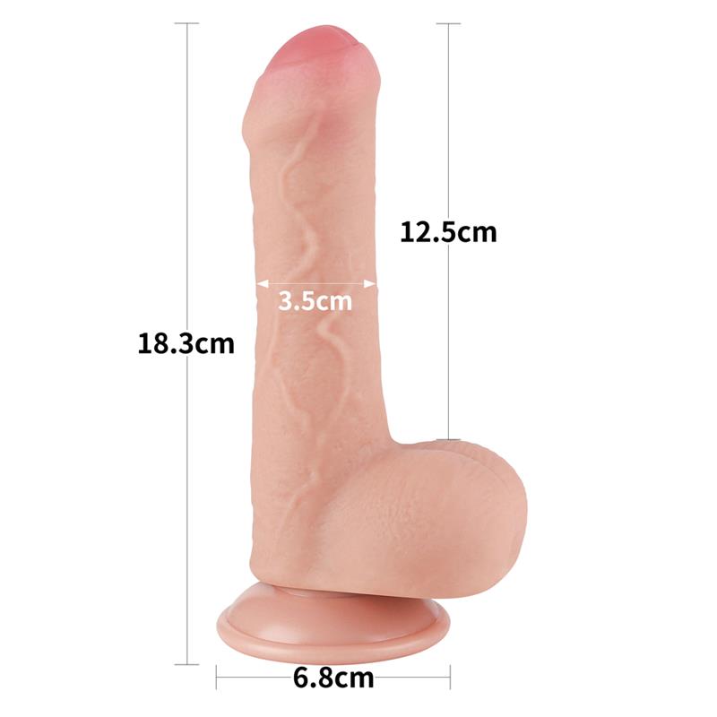Dildo Dual Layer Piel Deslizante Retractil 7
