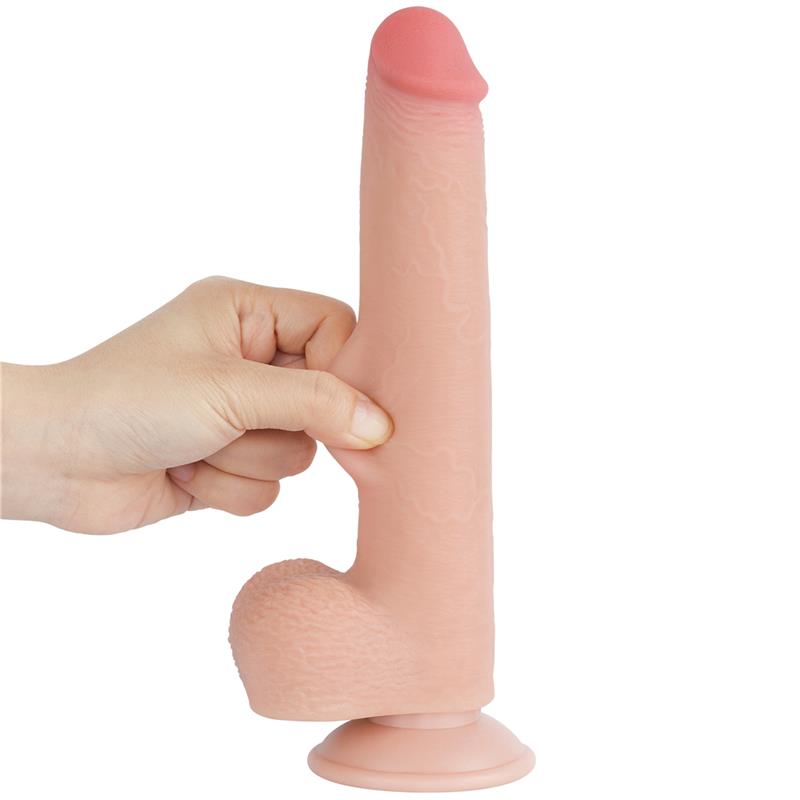 Dildo Dual Density Piel Deslizante Retractil 9