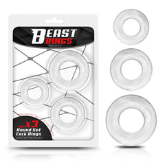Set 3 Anillo para el Pene Flexible Transparentes