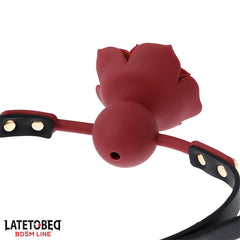 Mordaza Bola Silicona Transpitable Adorno Rosa Ajustable 47 56 cm