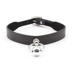 Collar con Aro y Cascabel Negro