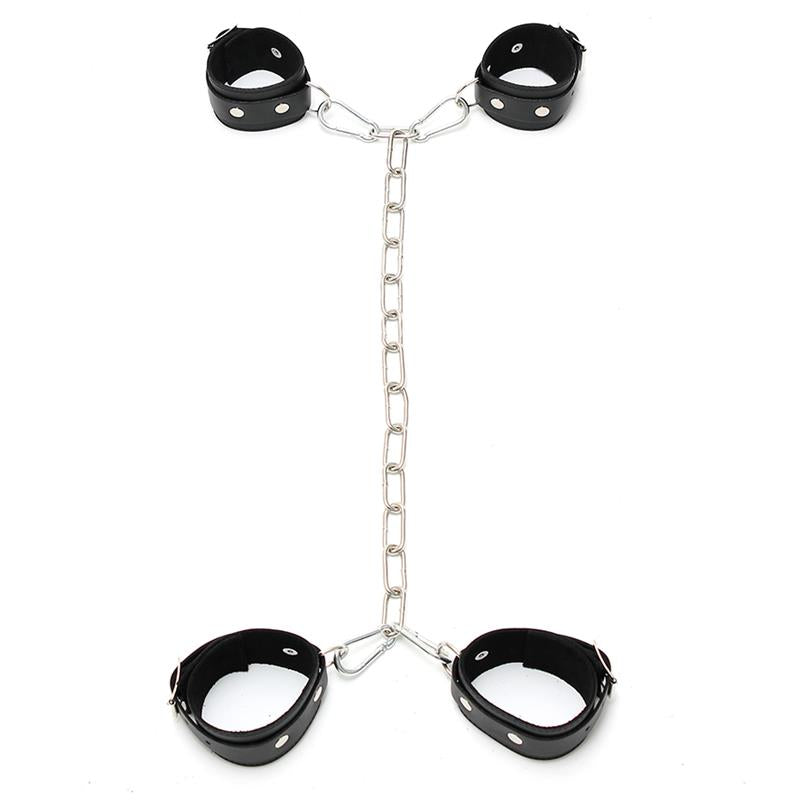 Esposas Cuero con Cadena Metalica Ajustable
