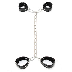 Esposas Cuero con Cadena Metalica Ajustable