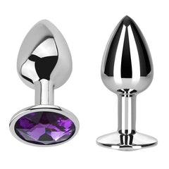 Plug Anal con Joya Purpura Amatista Talla L Aluminio