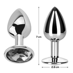 Plug Anal con Joya Color Blanco Diamante Talla S Aluminio