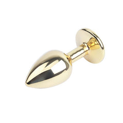 Plug Anal Dorado con Gema Azul